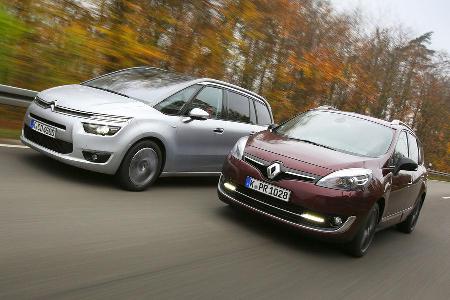 Citron Grand C4 Picasso BlueHDi 150, Renault Grand Scnic dCi 150 FAB, Frontansicht