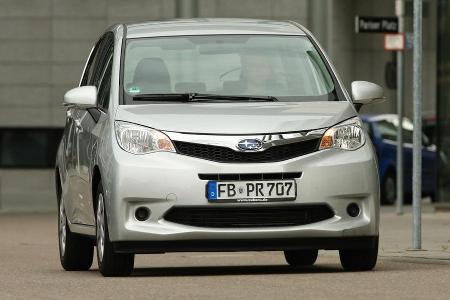 Von 80 auf 120 km/h benötigt der Subaru Trezia im vierten Gang 12,8 Sekunden, im fünften Gang 16,7 und im sechsten Gang 24,3.