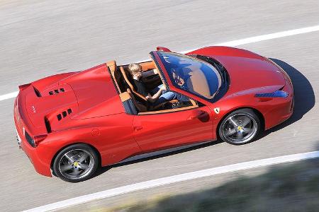 Ferrari 458 Spider, Seitenansicht, Luftaufnahme