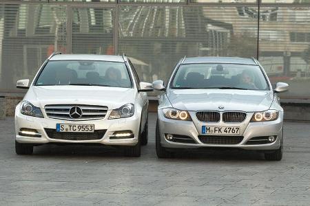 BMW 316d Touring, Mercedes C 180 CDI T Avantgarde, Front