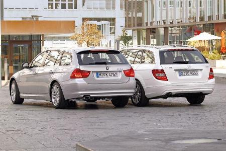BMW 316d Touring, Mercedes C 180 CDI T Avantgarde, Heck