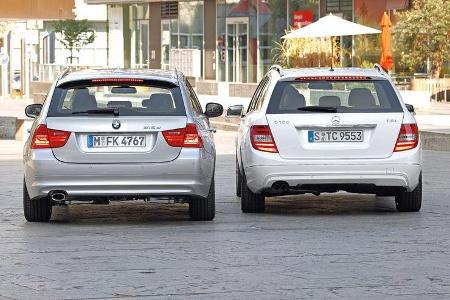 BMW 316d Touring, Mercedes C 180 CDI T Avantgarde, Heck