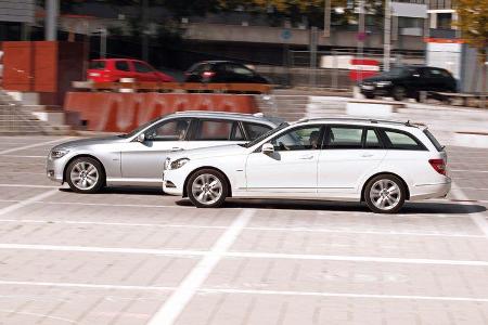 BMW 316d Touring, Mercedes C 180 CDI T Avantgarde, Seitenansicht