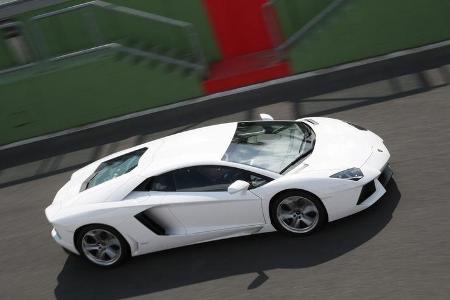 Lamborghini Aventador, von oben, Teststrecke