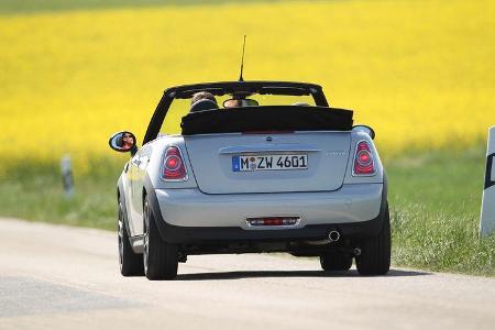 Mini Cooper Cabrio, Heckansicht, offen