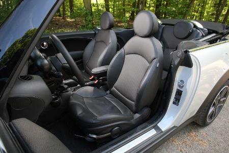 Mini Cooper Cabrio, Detail, Fahrersitz, Lenkrad, offen