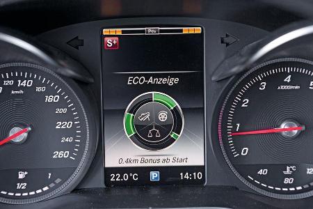 Mercedes C 200, Anzeige, Display, Sparhinweise