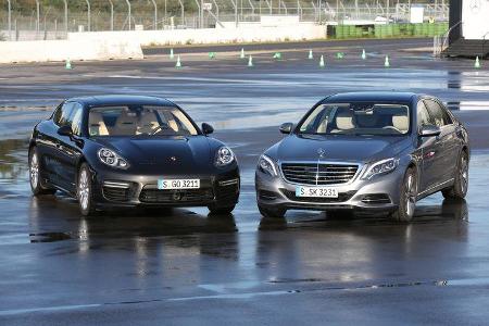 Mercedes S 500 L, Porsche Panamera Frontansicht