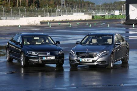 Mercedes S 500 L, VW Phaeton, Frontansicht