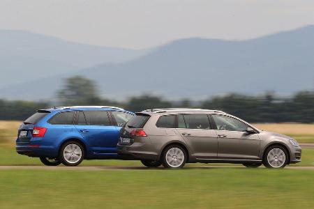 VW Golf Variant 2.0 TDI, Skoda Octavia Combi 2.0 TDI, Seitenansicht