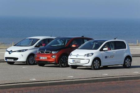 BMW i3, Renault Zoe, VW E-Up, Seitenansicht
