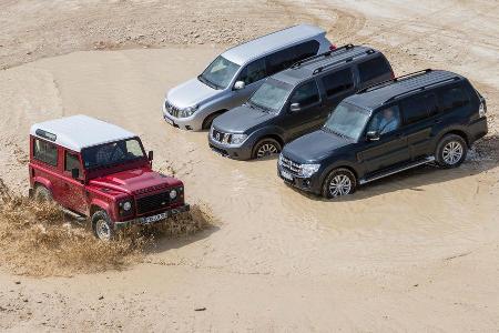 Land Rover Defender, Mitsubishi Pajero, Nissan Pathfinder, Toyota Landcruiser