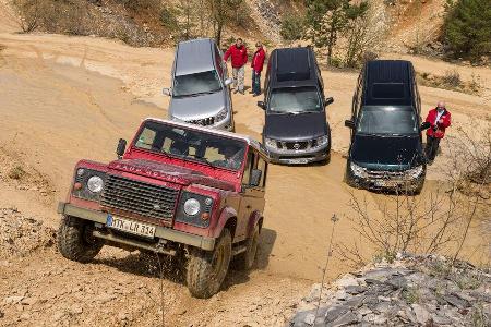 Land Rover Defender, Mitsubishi Pajero, Nissan Pathfinder, Toyota Landcruiser
