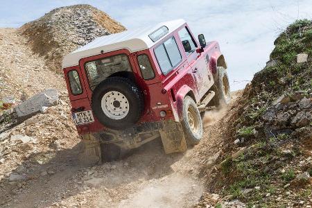 Land Rover Defender 90 TD4 SW, Heckansicht