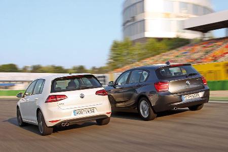 BMW 120d, VW Golf GTD, Heckansicht