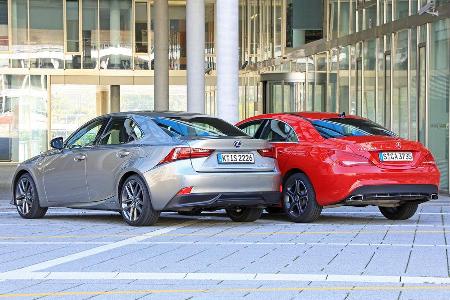 Mercedes CLA 250, Lexus IS 300h, Heckansicht