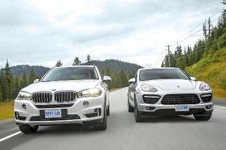 BMW X5, Porsche Cayenne, Frontansicht