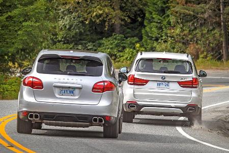 BMW X5, Porsche Cayenne, Heckansicht