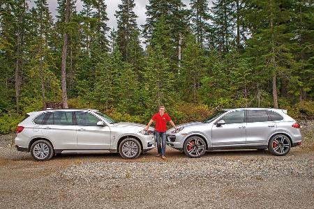 BMW X5, Porsche Cayenne, Seitenansicht