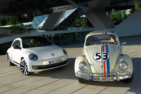 VW Beetle 2.0 TSI DSG, VW Käfer, beide Fahrzeuge, Frontansicht