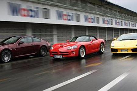 Wenn der BMW M6, die Dodge Viper SRT-10 und der Lamborghini Gallardo zum Marsch blasen, sind 1513 Pferdestärken auf dem Sprung