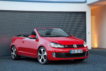 VW Golf GTI Cabriolet, Frontansicht, offen