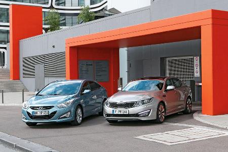 Kia Optima, Hyundai i40, Frontansicht
