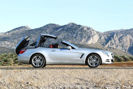 Mercedes SL 500, Seitenansicht, Cabrio, Dach schliet