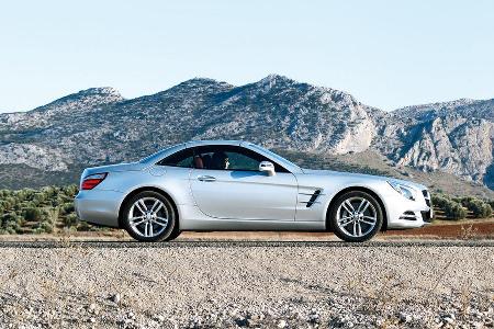 Mercedes SL 500, Seitenansicht, Cabrio, Dach schliet