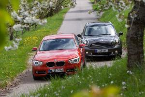 BMW 116d, Mini Countryman Cooper D, Frontansicht