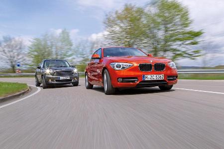 BMW 116d, Mini Countryman Cooper D, Frontansicht