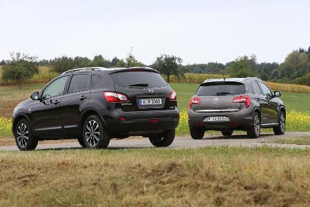 Citron C4 Aircross 150 HDi AWD, Nissan Qashqai dCi 130, Heckansicht