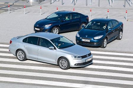 Mazda 3, Renault Fluence, VW Jetta