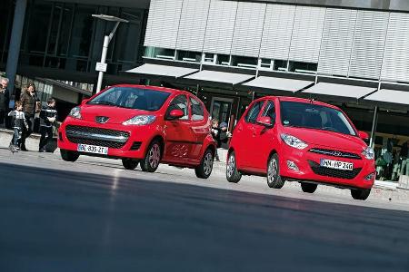 Vergleichstest Hyundai i10-Peugeot 107