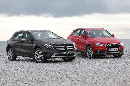 Audi Q3 2.0 TDI Quattro, Mercedes GLA 220 CDI 4Matic, Frontansicht