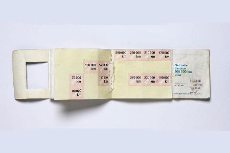 Mercedes 300 D, Wartungsheft, Eintragungen