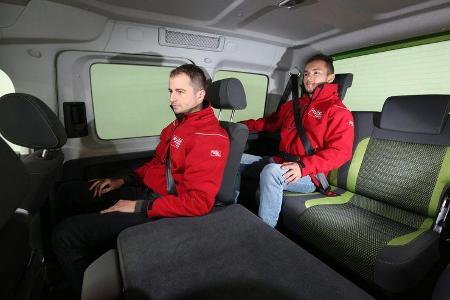 VW Caddy, Fondsitze, Beinfreiheit