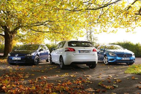 Mercedes A 180 CDI, Peugeot 308 e-HDi 115, VW Golf 1.6 Blue TDI