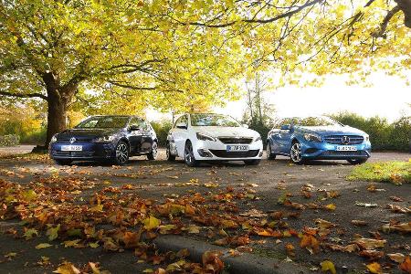 Mercedes A 180 CDI, Peugeot 308 e-HDi 115, VW Golf 1.6 Blue TDI,