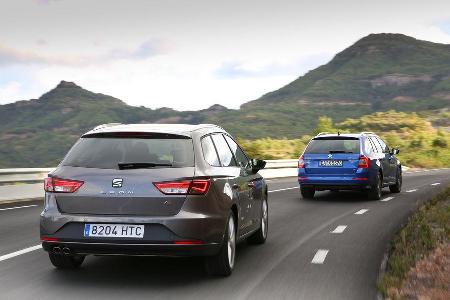 Seat Leon ST, Skoda Octavia Combi, Heckansicht