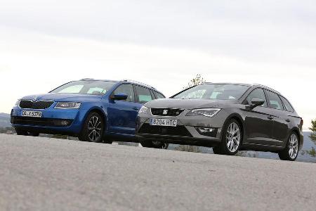 Seat Leon ST, Skoda Octavia Combi, Seitenansicht