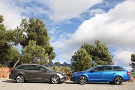 Seat Leon ST, Skoda Octavia Combi, Seitenansicht