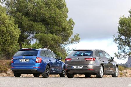 Seat Leon ST, Skoda Octavia Combi, Heckansicht