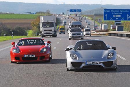 Porsche 918 Spyder, Porsche Carrera GT, Frontansicht