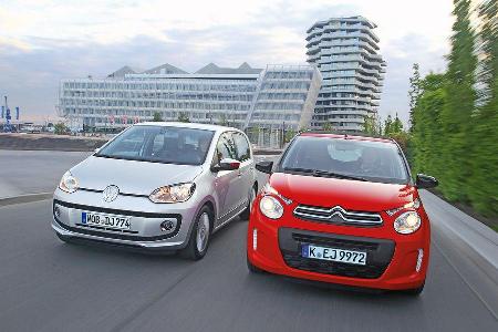 VW Up 1.0 Bluemotion, Citron C1 Airscape VTi 82, Frontansicht