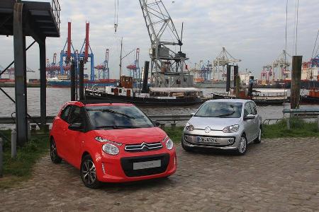 VW Up 1.0 Bluemotion, Citron C1 Airscape VTi 82, Frontansicht