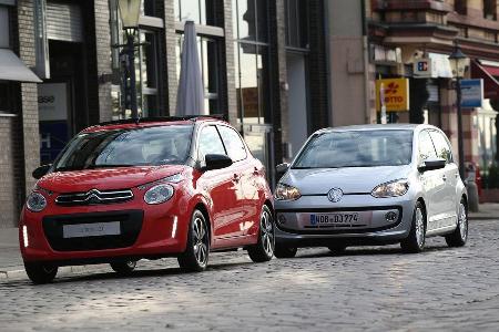 VW Up 1.0 Bluemotion, Citron C1 Airscape VTi 82, Frontansicht