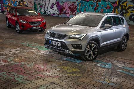 Mazda CX-5 2.0 G 165, Seat Ateca 1.4 TSI, Seitenansicht