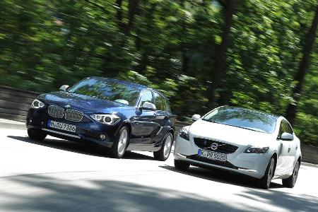 BMW 118d, Volvo V40 D3, Frontansicht