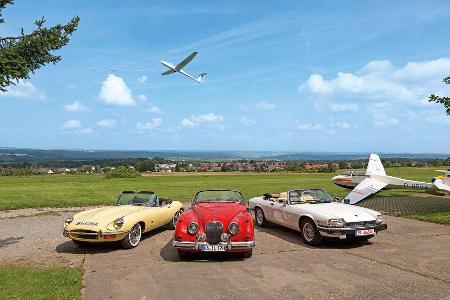 Jaguar XK 150, E-Type und XJ-S, Frontansicht